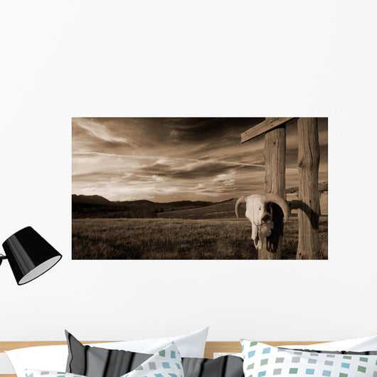 Cattle Skull Hanging Ranchers Wall Decal