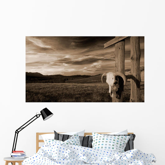 Cattle Skull Hanging Ranchers Wall Decal