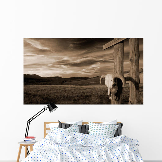Cattle Skull Hanging Ranchers Wall Decal