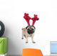 Christmas Pug Dog Wearing Wall Decal