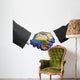 Two Hands Shaking White Wall Decal