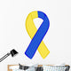 Down-syndrome Yellow-blue Ribbon Wall Decal