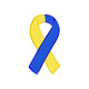 Down-syndrome Yellow-blue Ribbon Wall Decal