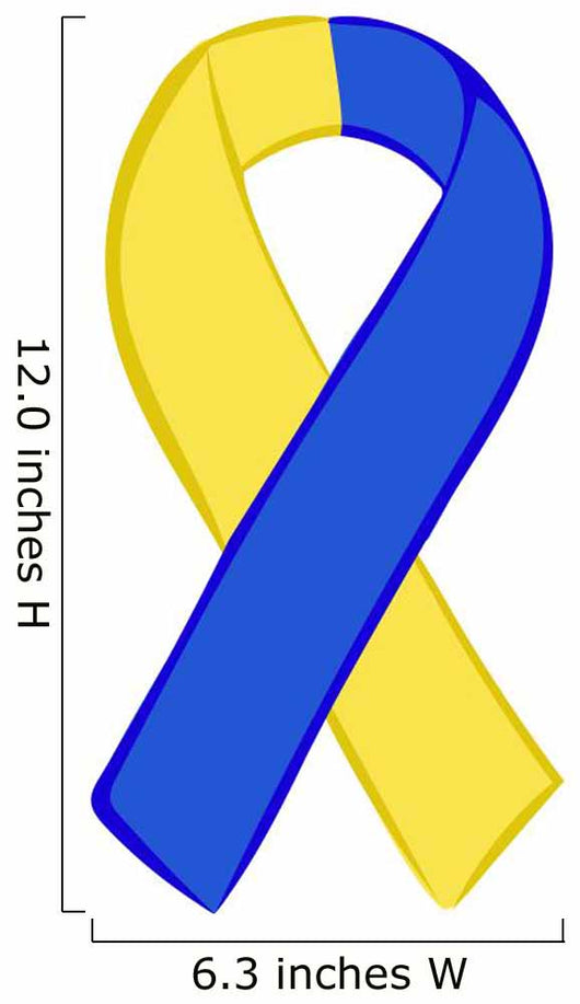 Down-syndrome Yellow-blue Ribbon Wall Decal