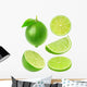 Sliced Green Lime Fruit Wall Stickers