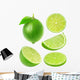 Sliced Green Lime Fruit Wall Stickers