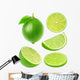 Sliced Green Lime Fruit Wall Stickers