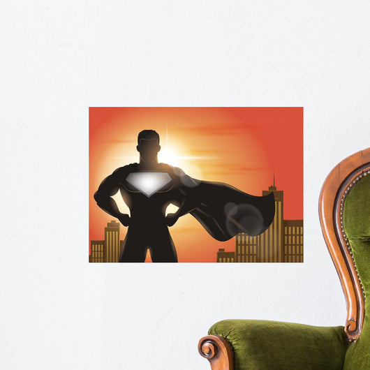 Superhero Standing with Cape Wall Decal