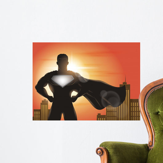 Superhero Standing with Cape Wall Decal