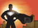 Superhero Standing with Cape Wall Decal