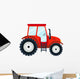 Flat Red Agricultural Tractor Wall Decal