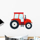 Flat Red Agricultural Tractor Wall Decal