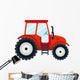 Flat Red Agricultural Tractor Wall Decal