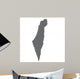 Israel Map Gray White Wall Decal