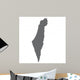 Israel Map Gray White Wall Decal