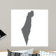 Israel Map Gray White Wall Decal