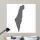 Israel Map Gray White Wall Decal