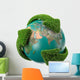 Globe with Green Arrows Wall Decal