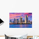 San Diego California Evening Skyline Wall Decal