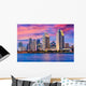 San Diego California Evening Skyline Wall Decal