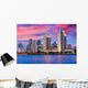 San Diego California Evening Skyline Wall Decal