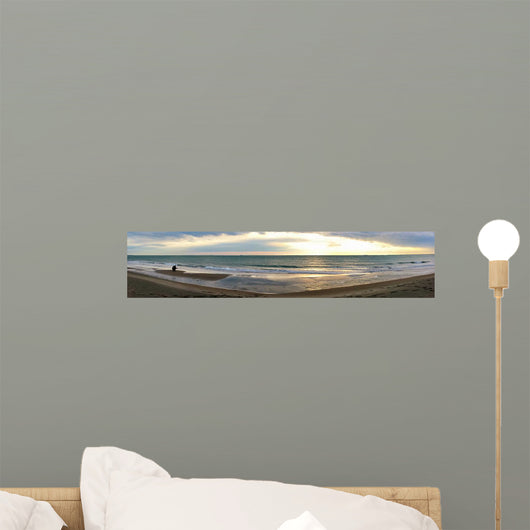 Wideangle Beach Scene Wall Decal Panoramic Wall Decal WallMonkeys