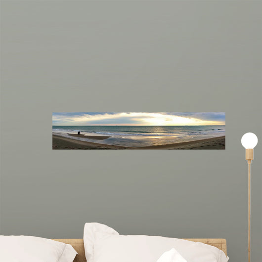 Wide-angle Beach Scene Wall Decal Panoramic Wall Decal