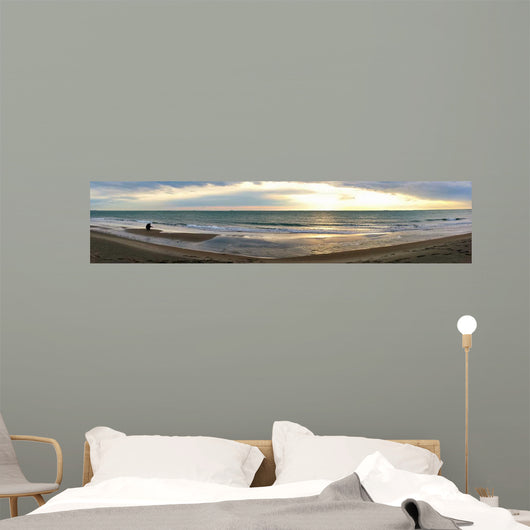 Wide-angle Beach Scene Wall Decal Panoramic Wall Decal