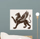 Griffin Black with Wings Wall Decal