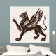 Griffin Black with Wings Wall Decal