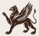 Griffin Black with Wings Wall Decal