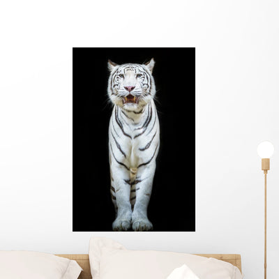 White Tiger Wall Decal shown on a wall