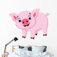 Cute Pig Cartoon Wall Decal