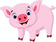 Cute Pig Cartoon Wall Decal