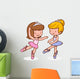 Two Cute Ballerina Dancers Wall Decal Sticker Set