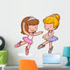 Two Cute Ballerina Dancers Wall Decal Sticker Set