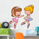 Two Cute Ballerina Dancers Wall Decal Sticker Set