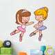 Two Cute Ballerina Dancers Wall Decal Sticker Set