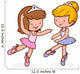 Two Cute Ballerina Dancers Wall Decal Sticker Set