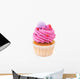 cupcake with pink buttercream isolated on white Wall Decal