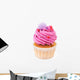 cupcake with pink buttercream isolated on white Wall Decal