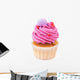 cupcake with pink buttercream isolated on white Wall Decal