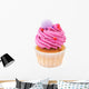 cupcake with pink buttercream isolated on white Wall Decal