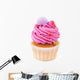 cupcake with pink buttercream isolated on white Wall Decal