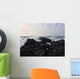 Ocean Waves Splashing Over Lava Rocks Wall Mural