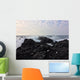 Ocean Waves Splashing Over Lava Rocks Wall Mural