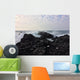 Ocean Waves Splashing Over Lava Rocks Wall Mural