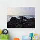 Ocean Waves Splashing Over Lava Rocks Wall Mural