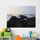 Ocean Waves Splashing Over Lava Rocks Wall Mural