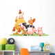Farm Animals with Haystack Wall Decal